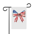 Patriotic Watercolor Bow Garden Flag - USA Stars & Stripes Outdoor Banner