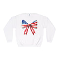 American Flag Bow Crewneck Sweatshirt — Patriotic Red White Blue Pullover